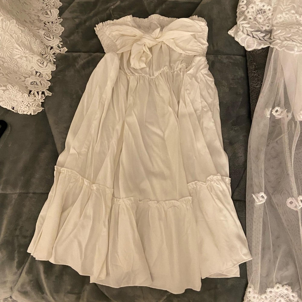 White strapless sundress